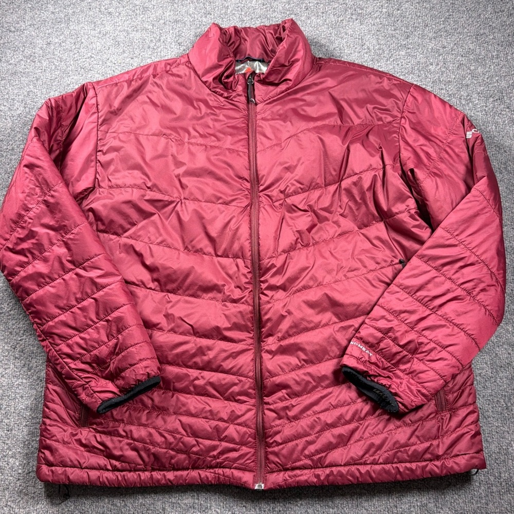 Columbia Omni Heat Jacket Mighty Lite Mens XXL Burgundy Puffer Polyester